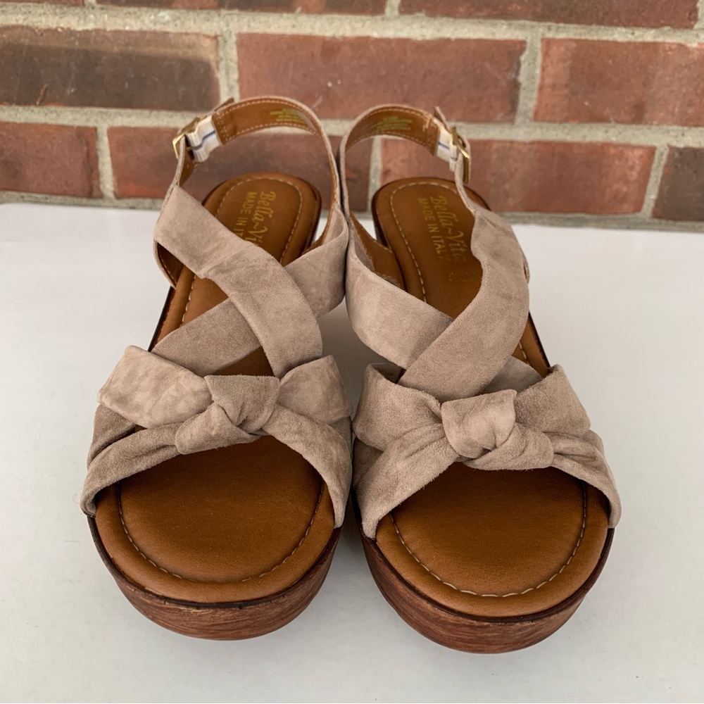 Bella Vita Womens Wes Italy Tan Leather Slingback Wedge Sandals US 9.5 M - Picture 3 of 8